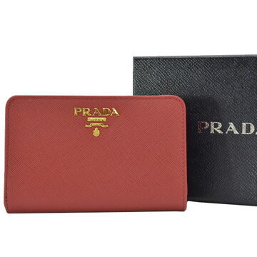 Prada Bifold Wallet Red Leather